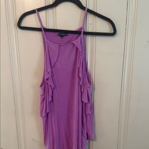 Express Purple Ruffled Camisole Tank Top